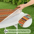 thumbnail image 5 of Waterproof Oxford Fabric Boho Round Tablecloth with Elastic Hem, Fits 45-52", Ideal for Patio, Garden, and RV Use, 5 of 7