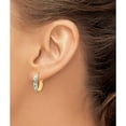 thumbnail image 4 of Sterling Silver Gold-Plated Diamond Mystique Dia/Emerald Oval Hoop Earrings (19 X 14) Made In United States qdf139, 4 of 6