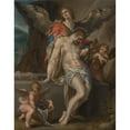 thumbnail image 3 of Bartholomaeus Spranger 20x24 Black Modern Framed Museum Art Print Titled - Angels Wear the Body of Christ (Engelenpieta) (C. 1587), 3 of 5