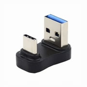 Xiwai USB3.0 Type A Male to USB 3.1 Type C Male Data 10Gbps Up Opposite U Shape Back Angled Charge Adapter 90 Degree for Laptop Phone