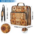 thumbnail image 3 of Water-Resistant 3-Ring Binder Organizer with Multiple Pockets Zipper Binder Bag for Office Decorative Sun Design, 3 of 8