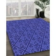 thumbnail image 3 of Ahgly Company Machine Washable Indoor Square Transitional Cobalt Blue Area Rugs, 5' Square, 3 of 7