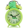 Dinosaur Alarm Clock for Boys Kids, Cute Bedroom Decoration, Non Ticking Silent Second Hand, w/Backlight Super Loud Twin Bell, for Kids Gifts