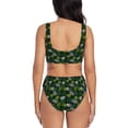 thumbnail image 3 of Wukai Tropical Leaves1 Women's Bikini Set Two Piece,wimsuit High Waisted V Neck Twist Front Adjustable Spaghetti Straps Bathing Suit-X-Large, 3 of 7
