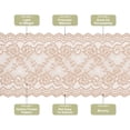 thumbnail image 3 of Uxcell 5.9 inch Wide Polyester Floral Pattern Lace Trim Ribbon for Sewing Making Light Yellow 5 Yard, 3 of 7