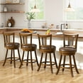 thumbnail image 2 of Costway Set of 4 Bar Stools 25" Swivel Bar Chairs with PE Rattan Backrest & Footrest, 2 of 9