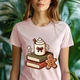 thumbnail image 5 of Cozy Books and Cocoa Shirt | Cute Gingerbread Reading Tee, Dark Heather, Size 3XL, 5 of 6