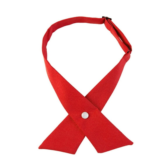 Women Criss-Cross Bow Tie Japanese School Girl Uniform Adjustable Bowtie with Button Pre Tied Necktie Accessories
