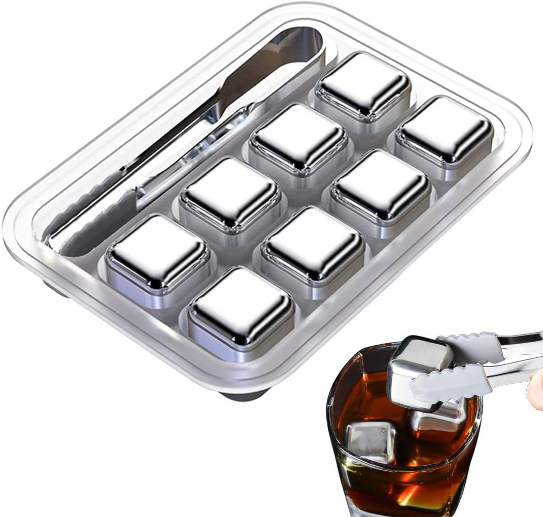 8pc Stainless Steel Ice Cube Reusable Durable IceCube For Home Kitchen Bar Party 