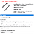 thumbnail image 2 of Axle Shaft Set 2 Piece - Compatible with 1994 - 2001 Acura Integra 1995 1996 1997 1998 1999 2000, 2 of 2