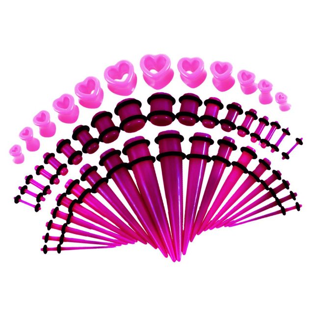 Minnieouse 48 expansores acrílicos para orejas, expansores para orejas, tapones para túneles de corazón Ropa, zapatos y accesorios Miscelánea Púrpura 48 piezas