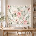 thumbnail image 5 of Pink Rose and Magnolia on Creamy Linen Texture Background, Romantic Watercolor for Flower Lovers, Floral Wall Art, Mother's Day Gift, Tapestry Wall Hanging for Bedroom and Living Room, 5 of 7
