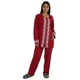 thumbnail image 4 of Moomaya Womens Solid 2 Pcs Nightwear Set Sleepwear Top & Pajama PJ NightSets, 4 of 8