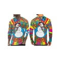 thumbnail image 4 of FOCUSNORM Men Christmas T-shirt Long Sleeve T-shirt Crew Neck Santa Claus Snowman Print Slim Fit Streetwear, 4 of 5