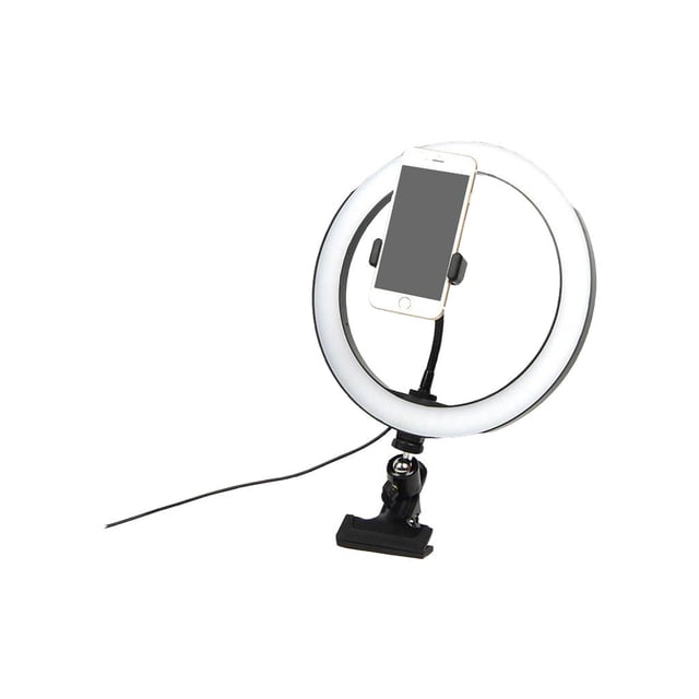 Soporte De Luz De Relleno Con Anillo Selfie Tricolor En Vivo Con Clip 26cm Con Clip Para Teléfono Sunnimix Anillo de luz de relleno tricolor