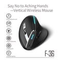thumbnail image 3 of Indicador óptico ZELOTES F-36 Inalámbrico vertical 2.4G Bluetooth mouse luz a todo color 8 teclas de programación cinco DPI game mouse incorporado 730mah batería de litio Negro ZELOTES  Indicador óptico, 3 of 6
