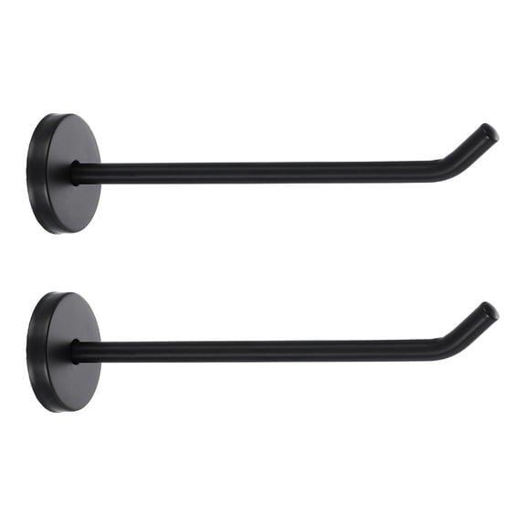 Uxcell 2 Pack 5.7 Inch Coat Hooks, Stainless Steel Long Nose Wall Mount Hook, Robe Towel Hangers with Screws for Livingroom Bathroom Closets and Wardrobe, Black