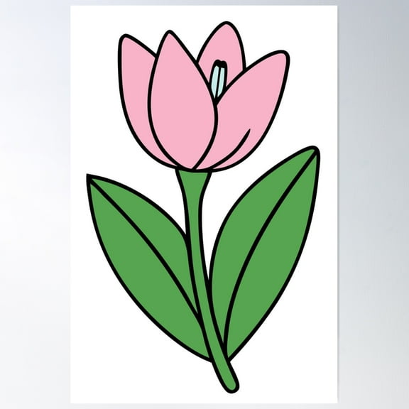 Elegant Pink Floral Illustration – Aesthetic Vector Art Poster Wall Art, Modern Wall Decor For Living Room Bedroom, 8x12 UNFRAMED