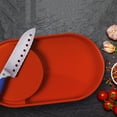 thumbnail image 4 of Oliveware Clap Chopping Board with Tray, BPA Free, for Meats, Salads & Fruits, Easy to Use & Clean - (Red), 4 of 5