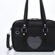 thumbnail image 3 of Mujer PU Cuero Corazón Mensajero Color Sólido Bolsos (negro), 3 of 8