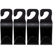 Car Seat Headrest Hook, Purse & Pocket Book Holder, Backrest Hanger For Clothes, Coats, Handbags, Masks And Groceries - Pack of 4