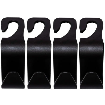Car Seat Headrest Hook, Purse & Pocket Book Holder, Backrest Hanger For Clothes, Coats, Handbags, Masks And Groceries - Pack of 4
