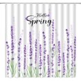 thumbnail image 2 of Hello Spring Lavender Shower Curtain Purple Floral Nature Flower Plant Leaves Girl Woman Home Fabric Bathroom Decor Set with Hooks,(84" Wx70 H), 2 of 4