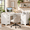 Cream White, variant on Vabches 59" Farmhouse L-Shaped Desk with Outlets & File Drawer, White Brown