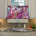thumbnail image 5 of Coolnut Paisley Floral Kitchen Curtains 2 Panels, UV Protected Tier Curtains Half Window Curtains for Guest Room Bathroom Sink Laundry Room Basement,24"x 27", 5 of 6