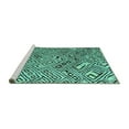 thumbnail image 2 of Ahgly Company Machine Washable Indoor Rectangle Solid Turquoise Blue Modern Area Rugs, 7' x 9', 2 of 4