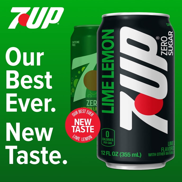 7UP Zero Sugar Lemon Lime Soda Pop, 12 fl oz, 24 Pack Cans
