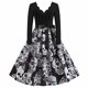 thumbnail image 1 of Vestido de fiesta vintage con estampado de cuello en V y manga larga para mujer de Halloween Fridja nalpqowj5053, 1 of 9