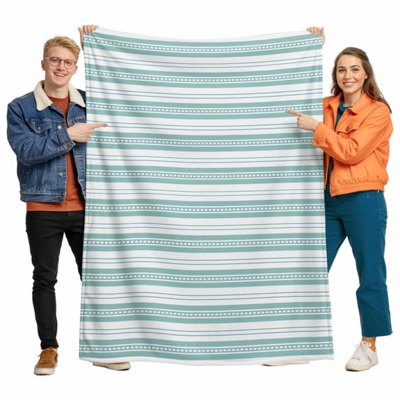 Abstract Stripe Flannel Blanket for Bed,Travel and Camping, Classic Green Point Lines Super Soft Cozy Blanket for All Seasons 30"x40"
