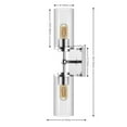 thumbnail image 3 of SAFAVIEH Lolita 2-Light LED Chrome Iron Wall Sconce with Clear Shade, 3 of 8