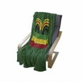 thumbnail image 4 of Jamaican Soft Flannel Fleece Blanket, Jamaican Reggae Culture Inspired Minimal Head Shapes with Hats Country Flag, Cozy Plush for Indoor and Outdoor Use, 50" x 70", Green Multicolor, by Ambesonne, 4 of 6