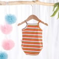 thumbnail image 5 of Fesfesfes Infant Onesie Baby Girls Sleeveless Rainbow Striped Print Suspender Romper Bodysuit Summer Saving, 5 of 7