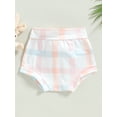thumbnail image 3 of Douhoow Baby Girls Easter Shorts Cartoon Rabbit/Plaid Print Pompoms Tail Shorts, 3 of 8