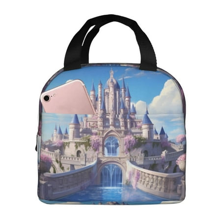 Insulated Lunch Bag for Women Men - Majestic Fantasy Castle Leakproof Cooler Lunch Box for Women Men  Lunch Tote Bags for Work School Picnic Travel