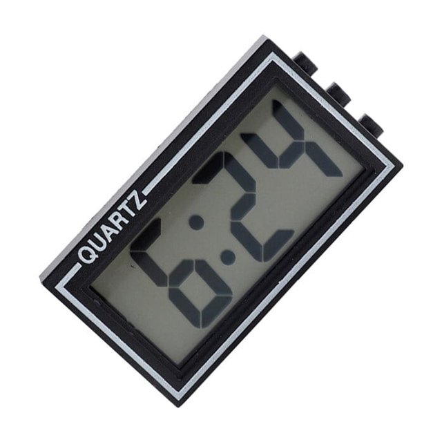 Cateissary Reloj pequeño de calendario de fecha y hora de escritorio de tablero de instrumentos de coche de LCD Digital negro Decoración del hogar Cateissary HA020133-00