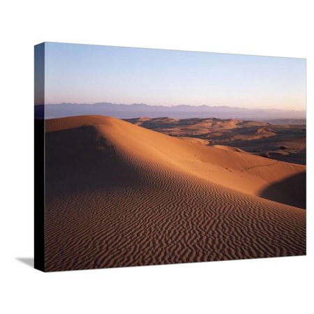 California, Imperial Sand Dunes, Tracks across Glamis Sand Dunes Stretched Canvas Print Wall Art By Christopher Talbot Frank