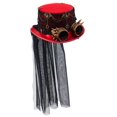 thumbnail image 4 of TISHITA Chapeau Haut-de-Forme Steampunk Accessoires de Costume Couvre-Chef pour Cosplay des Fêtes Jeu de Rôle Rouge, 4 of 8