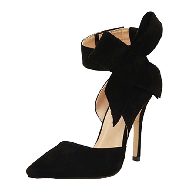 asddcavvf Ladies Summer Fashion Temperament Big Bow Solid Color Pointed High Heels