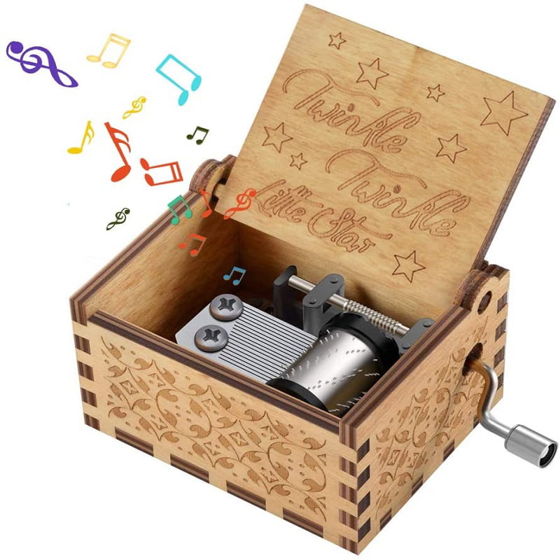 2pcs Hand Crank Clockwork Music Box Wind-up Music Box Paper Melody Box Gift 