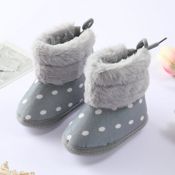 Kayannuo Winter Boots for Toddler Clearance Baby Winter Warm Snow Soft Sole Prewalker Non-Skid For Infant Toddler Boys Girls