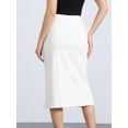 thumbnail image 3 of DARING DIVA Women's Slit Front Washed Jean Midi Skirts with Pockets XL White, 3 of 6