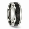 thumbnail image 4 of Stainless Steel Polished With Black Carbon Fiber 8mm Band Size: 10; for Adults and Teens; for Women and Men, 4 of 6