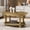 Antique Natural + Rubber Wood, variant on 42 Inch Oval Wood Coffee Table with Open Storage Shelf, 2-Tier Solid Rubber Wood Cocktail Table for Living Room, Cherry