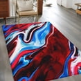 thumbnail image 2 of Rectangle Area Rugs 3 x 5 Ft, Red Blue Marble Non-Slip Residential Carpet, Modern Abstract Art Fluid Marble Indoor Crawling Mats Runner Rugs for Living Room/Dining Room/Bedroom, 2 of 8