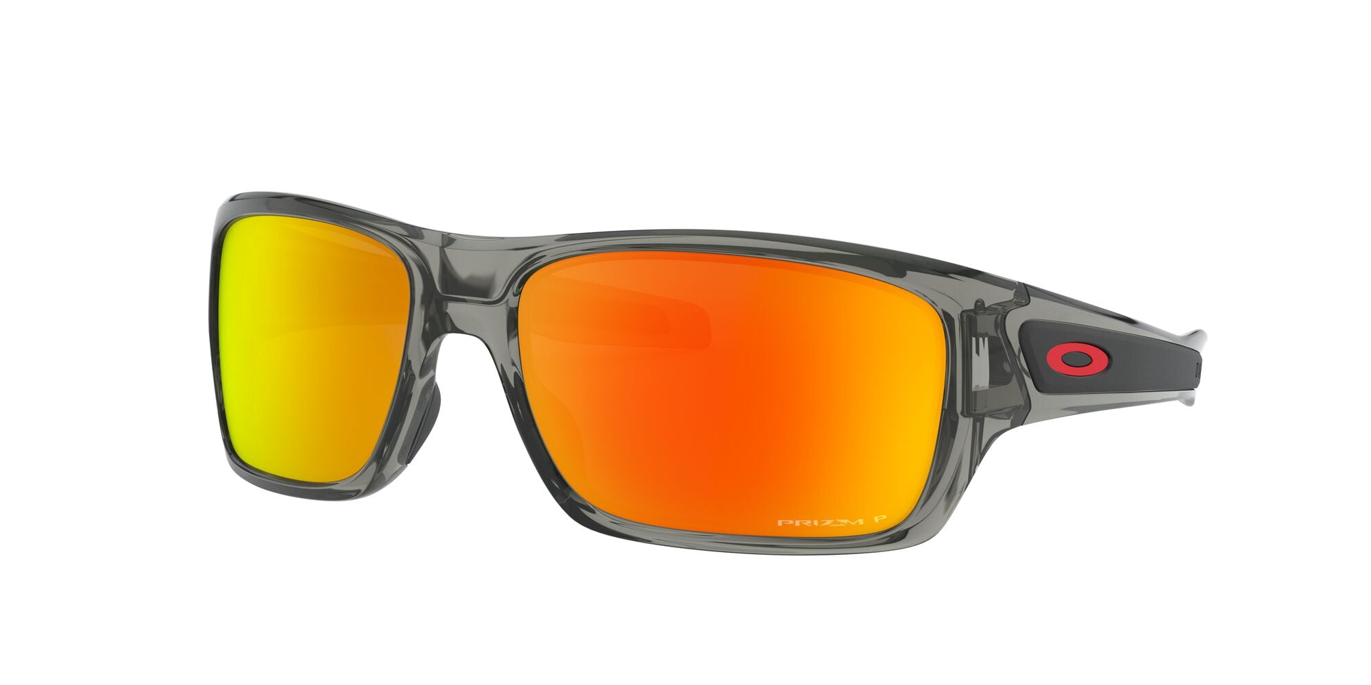 Oakley Turbine Sunglasses, Square Polarized Eyeglasses with Prizm Lenses, Size 63, Grey Ink/Prizm Ruby Polarized