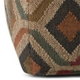 thumbnail image 3 of Johanna Boho Square Pouf in Multi-Color Kilim Patterned Fabric Jute and cotton, 3 of 6